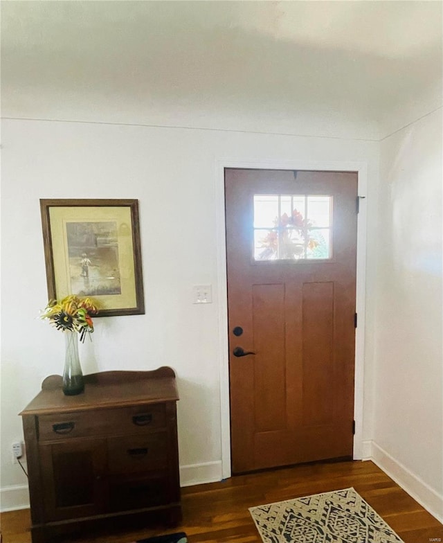 entrance foyer featuring dark hardwood / wood-style flooring