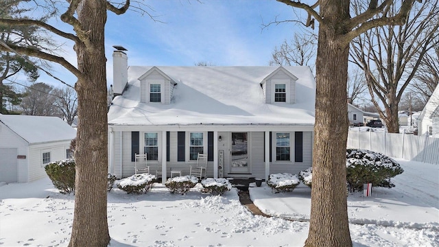 view of new england style home