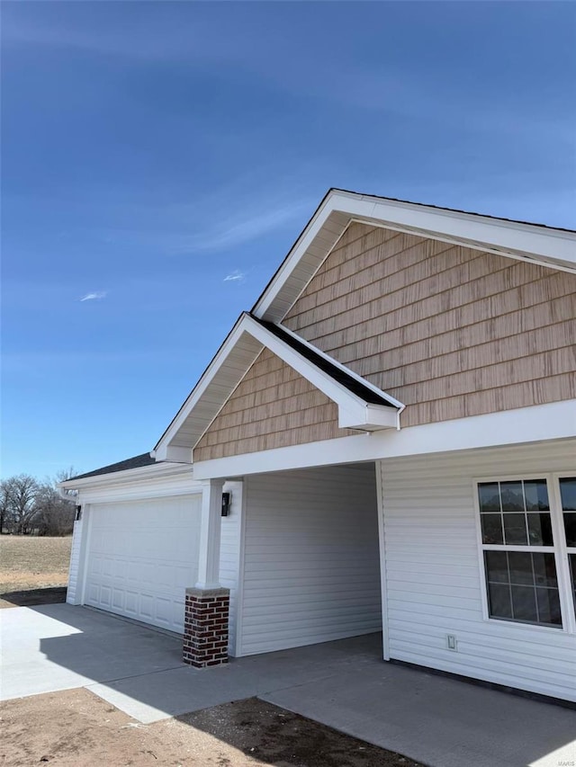 exterior space featuring a garage