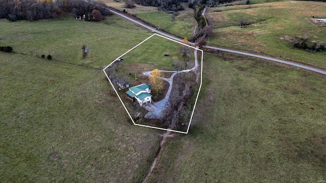 drone / aerial view featuring a rural view