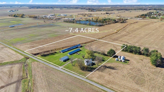 aerial view featuring a rural view