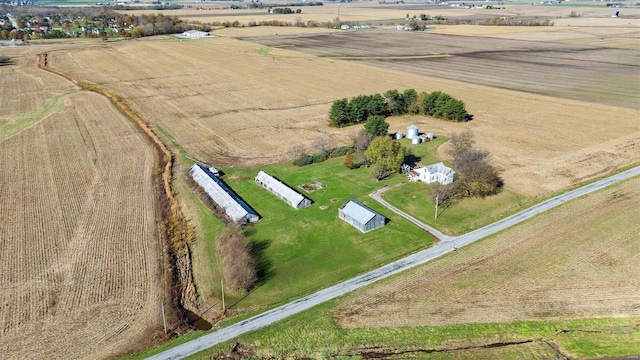 drone / aerial view with a rural view