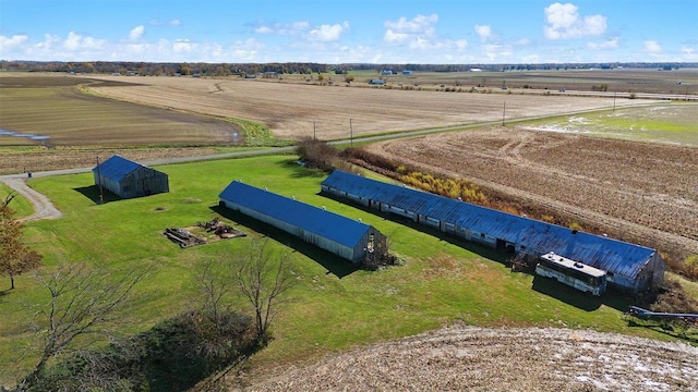 drone / aerial view with a rural view