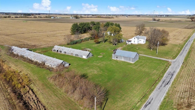 aerial view with a rural view