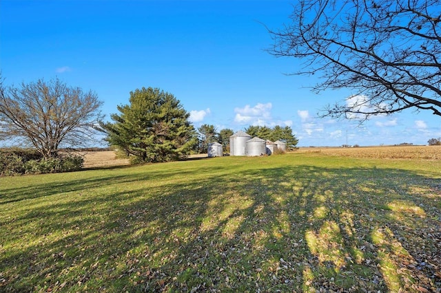 view of yard with a rural view