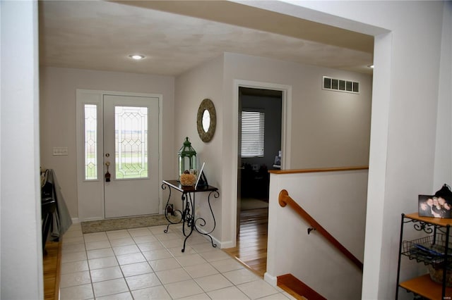 view of tiled foyer