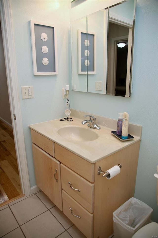 bathroom featuring vanity and tile patterned floors