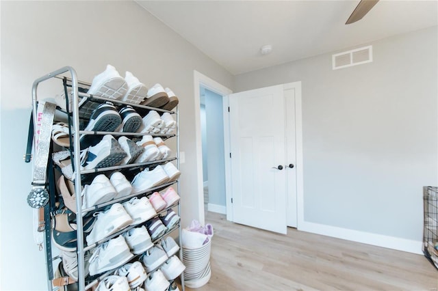 interior space featuring light hardwood / wood-style flooring