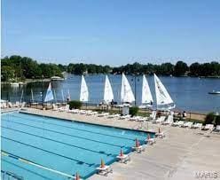 view of swimming pool featuring a water view