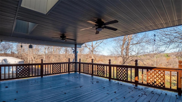 deck featuring ceiling fan