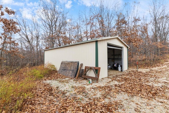 view of outdoor structure with a garage