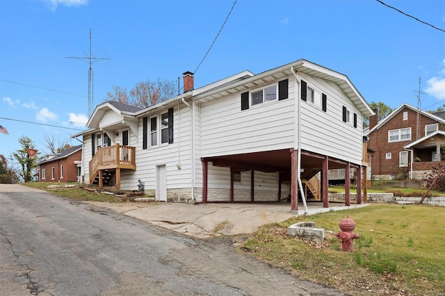 exterior space with a front lawn