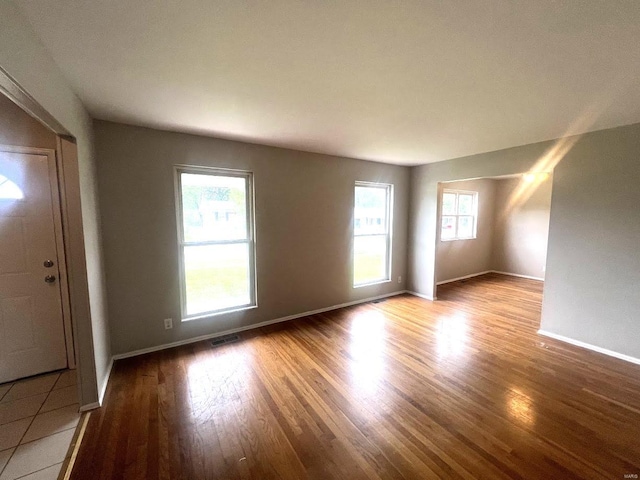 interior space with light hardwood / wood-style floors