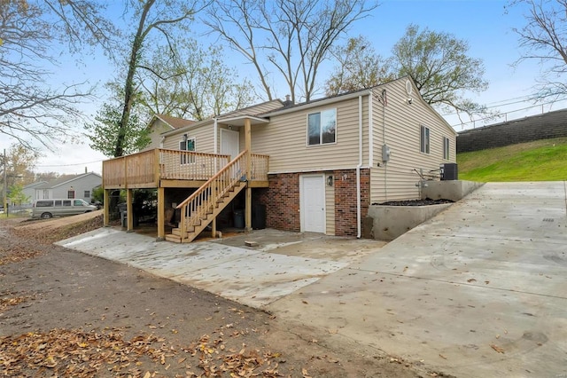 view of front of home with a deck