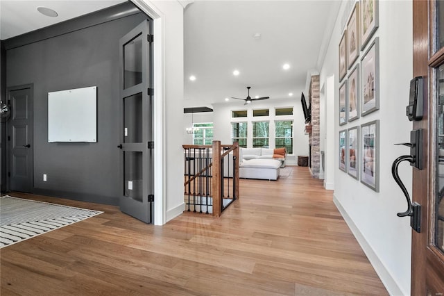 hallway featuring light hardwood / wood-style floors