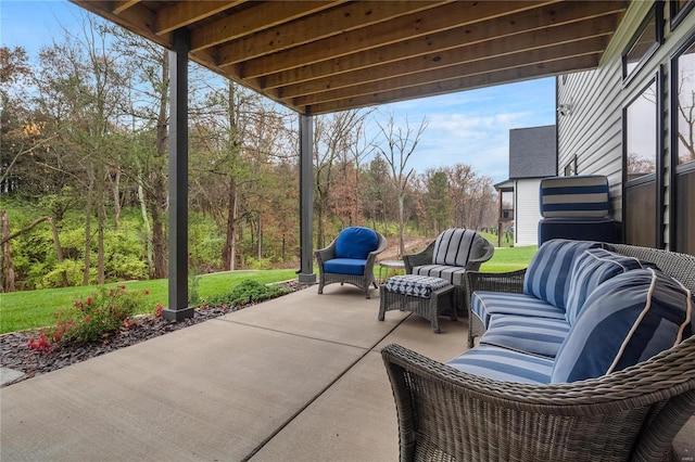 view of patio / terrace featuring outdoor lounge area