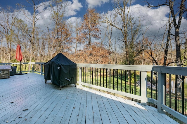 deck with area for grilling