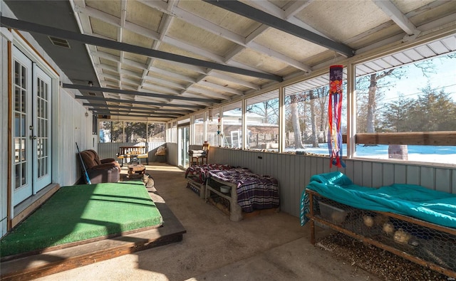 view of patio / terrace featuring french doors