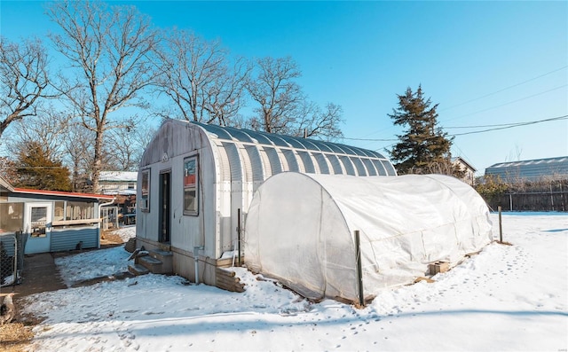 view of snow covered structure