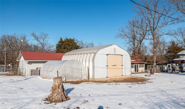 view of snow covered structure