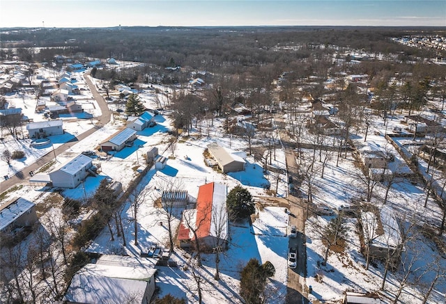 view of snowy aerial view