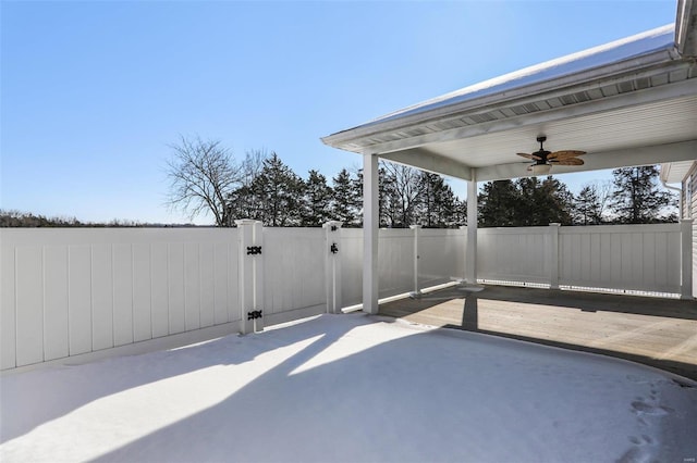 view of patio / terrace with ceiling fan