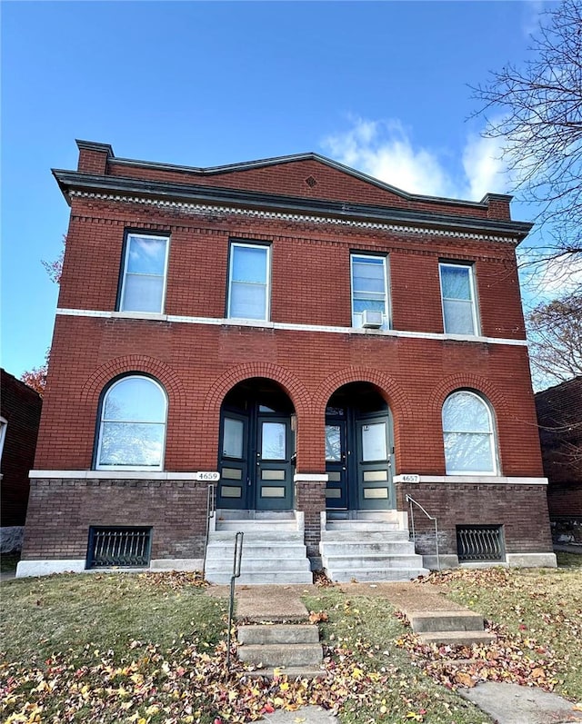 view of front of house with french doors, cooling unit, and covered porch