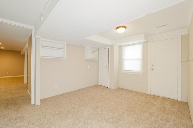 interior space with light colored carpet