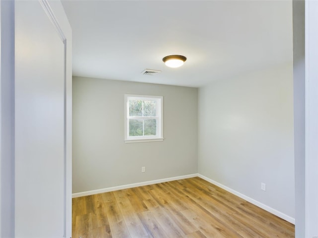 empty room featuring light wood-type flooring