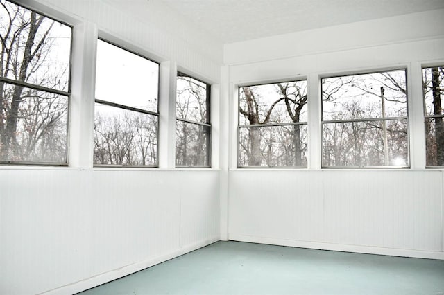 view of unfurnished sunroom