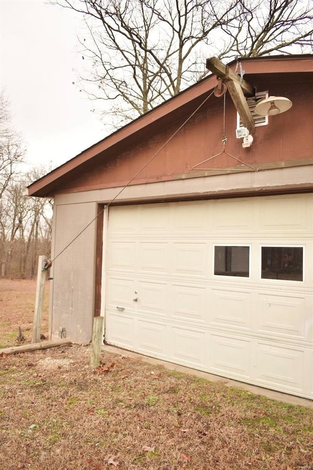 view of garage