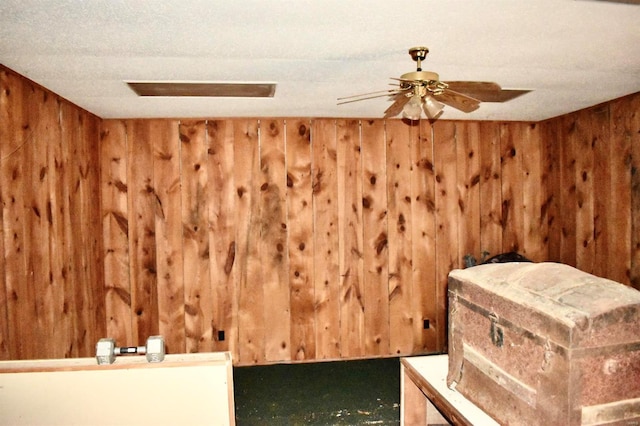 interior space with wood walls