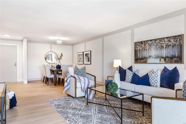 living room featuring hardwood / wood-style floors