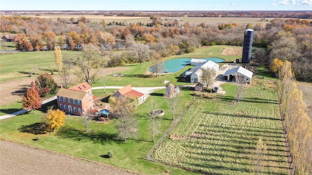 drone / aerial view featuring a rural view