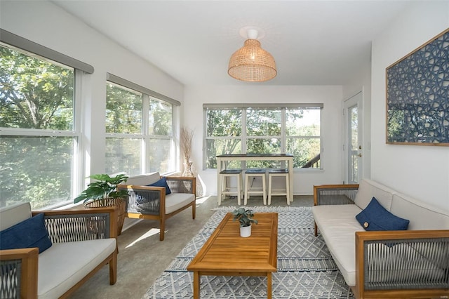 sunroom with plenty of natural light