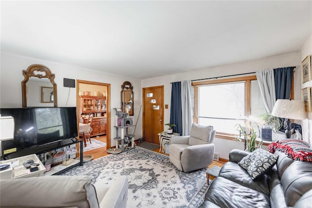 living room featuring hardwood / wood-style flooring