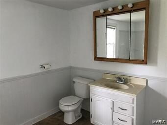 bathroom with vanity and toilet