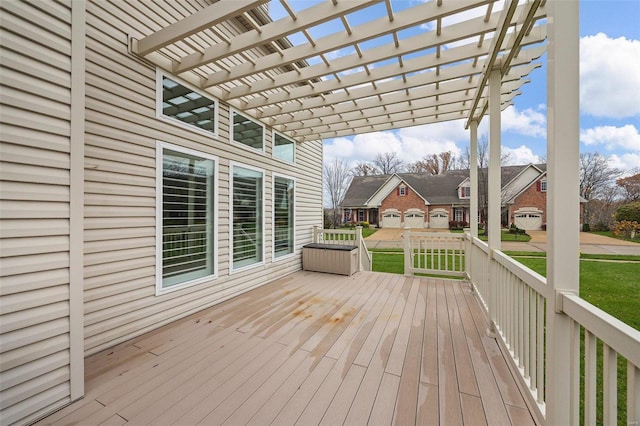 deck with a pergola