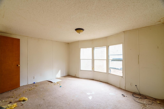 carpeted spare room featuring a textured ceiling