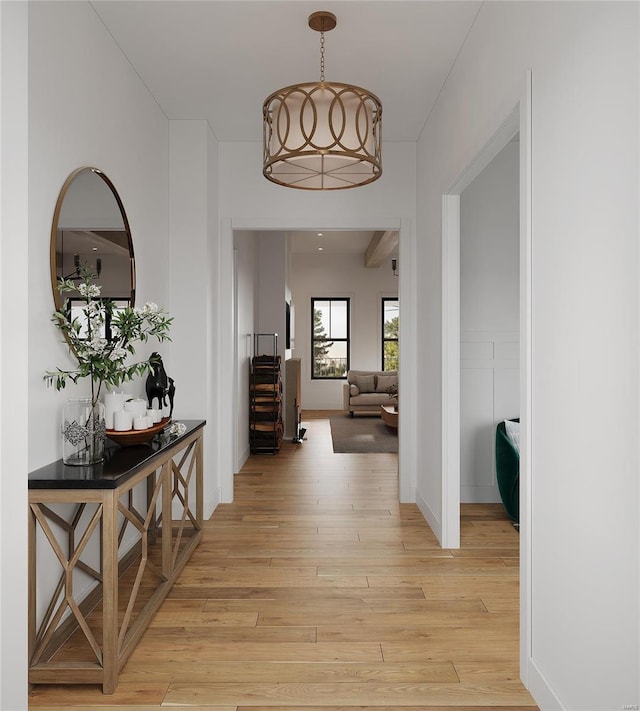 hallway featuring light hardwood / wood-style flooring