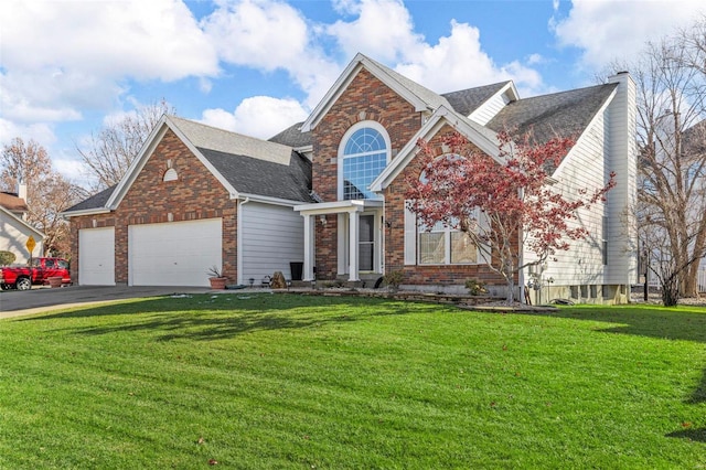 front facade with a front yard