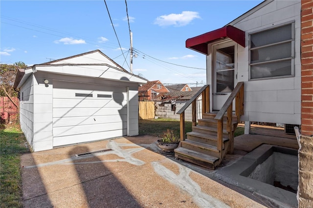 view of garage