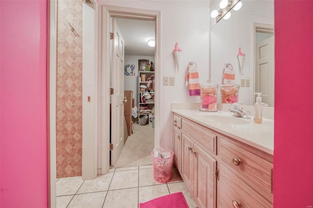 bathroom featuring tile patterned floors and vanity