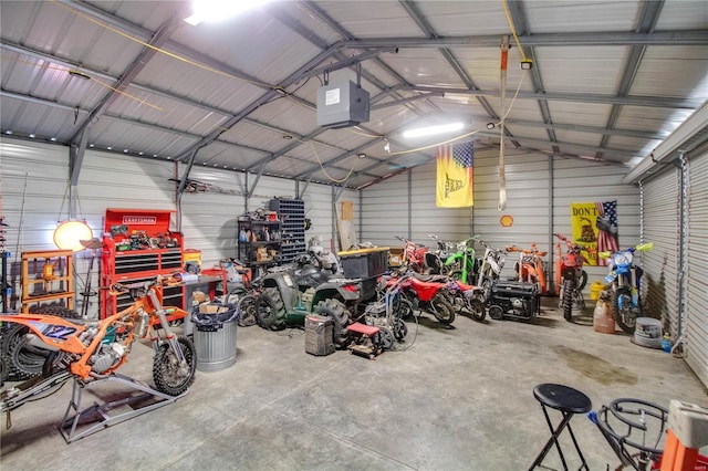 garage featuring a carport