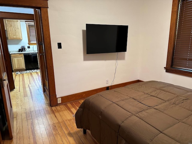 bedroom featuring light hardwood / wood-style flooring