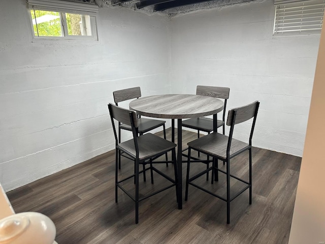 dining room featuring dark hardwood / wood-style flooring