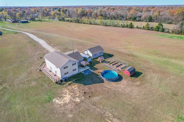 bird's eye view featuring a rural view