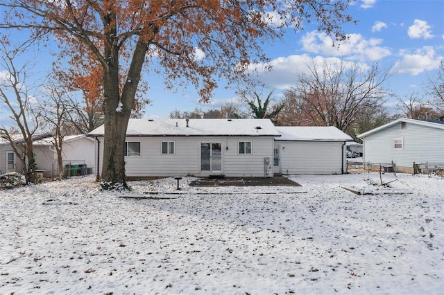 view of snow covered property