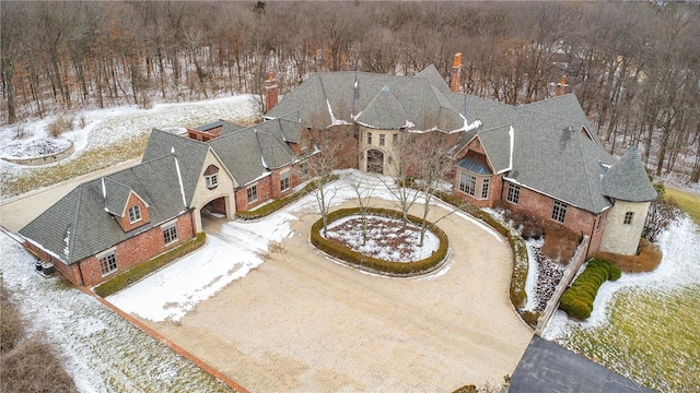 view of snowy aerial view