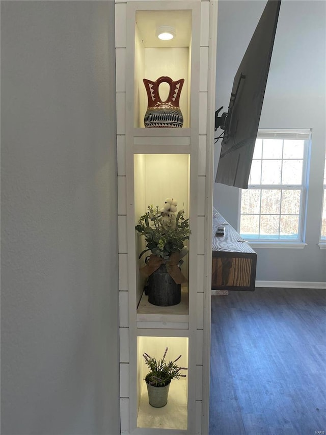 interior space with hardwood / wood-style flooring